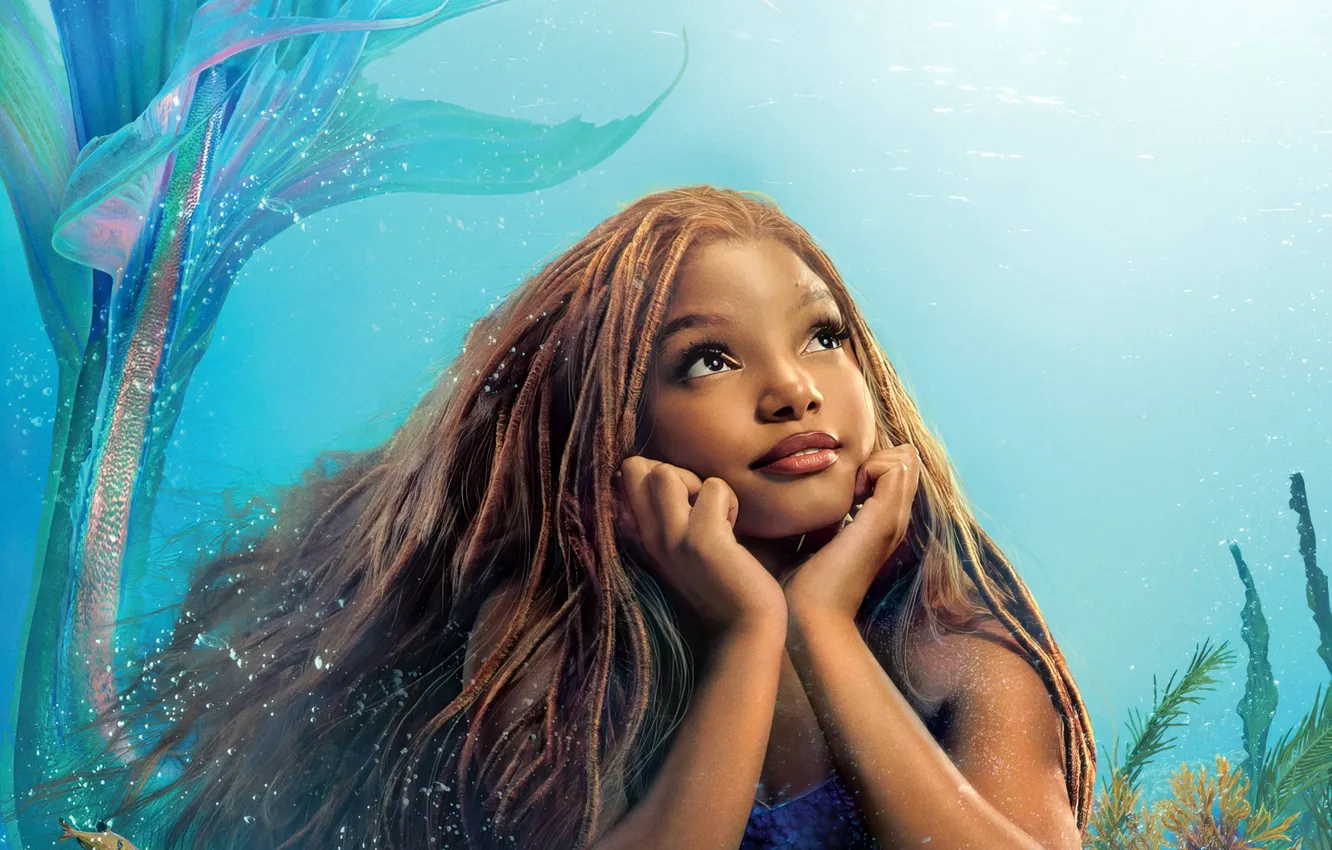 Фото обои Волосы, США, Фэнтези, Disney, Ариэль, Подводный мир, Русалочка, The Little Mermaid