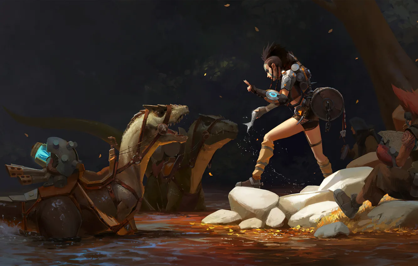 Фото обои Kan Liu, Character Design, Dinosaurus, Journey - Take a Rest