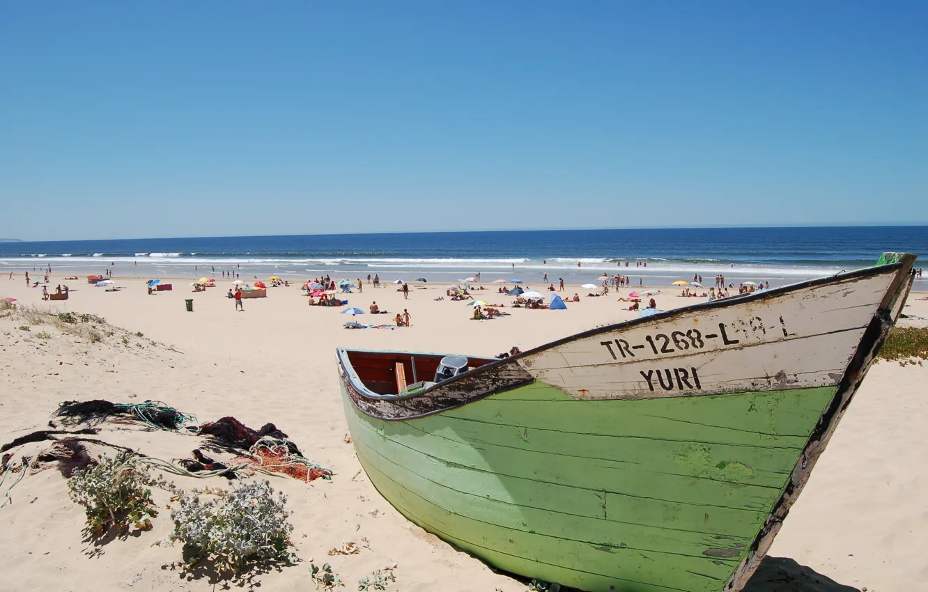 Фото обои hot, beach, water, sun, people, sand, liquid, Portugal