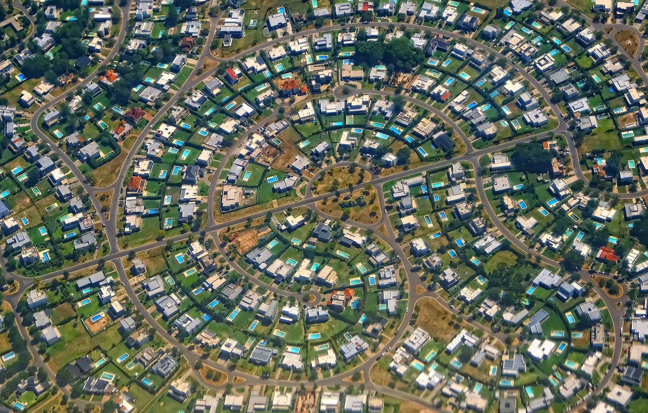 Фото обои houses, urbanization, residential area