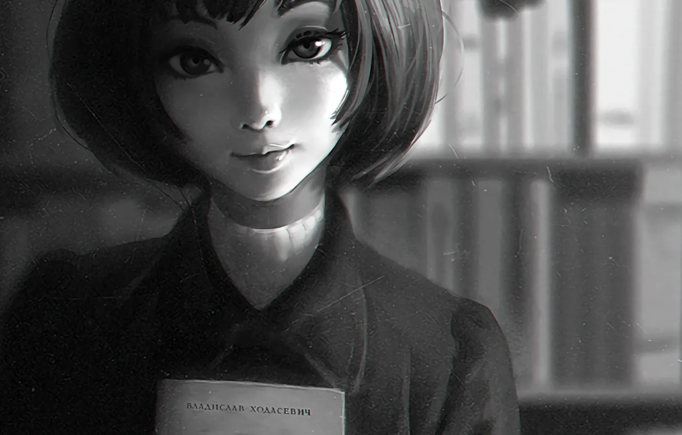 Фото обои глаза, взгляд, девушка, лицо, аниме, арт, книга