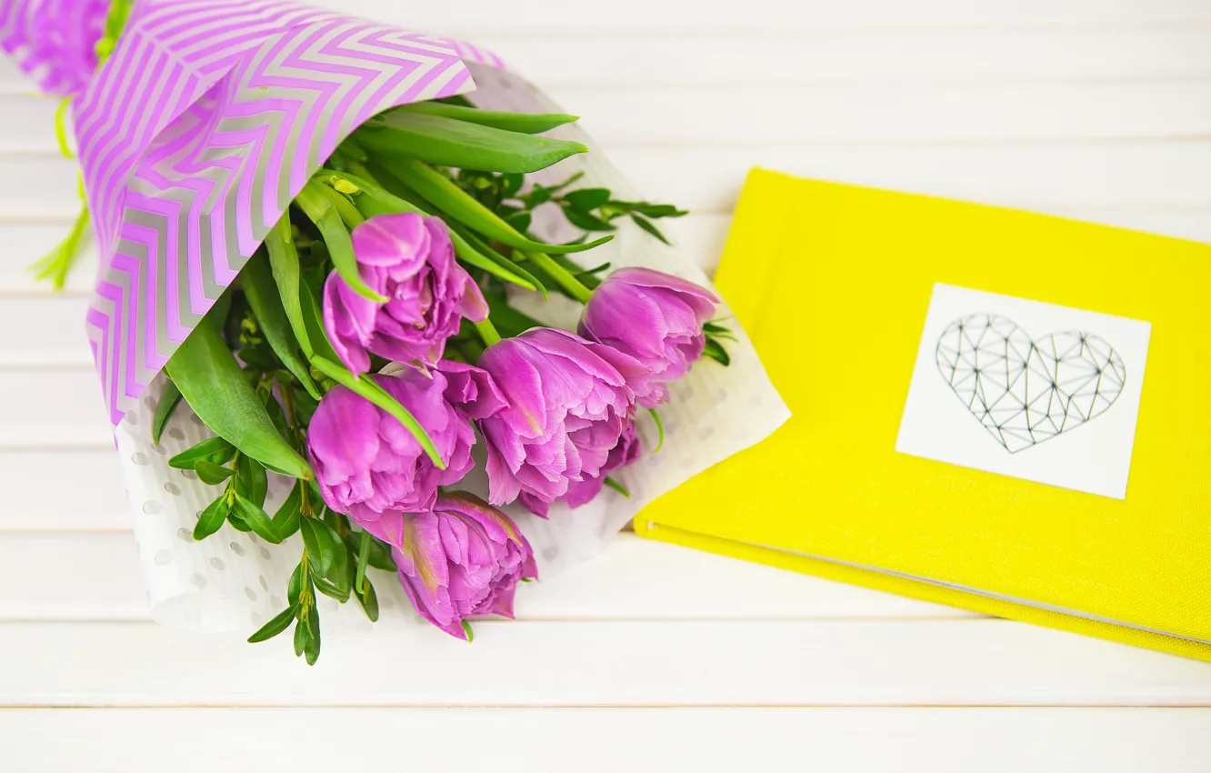 Фото обои цветы, тюльпаны, открытка