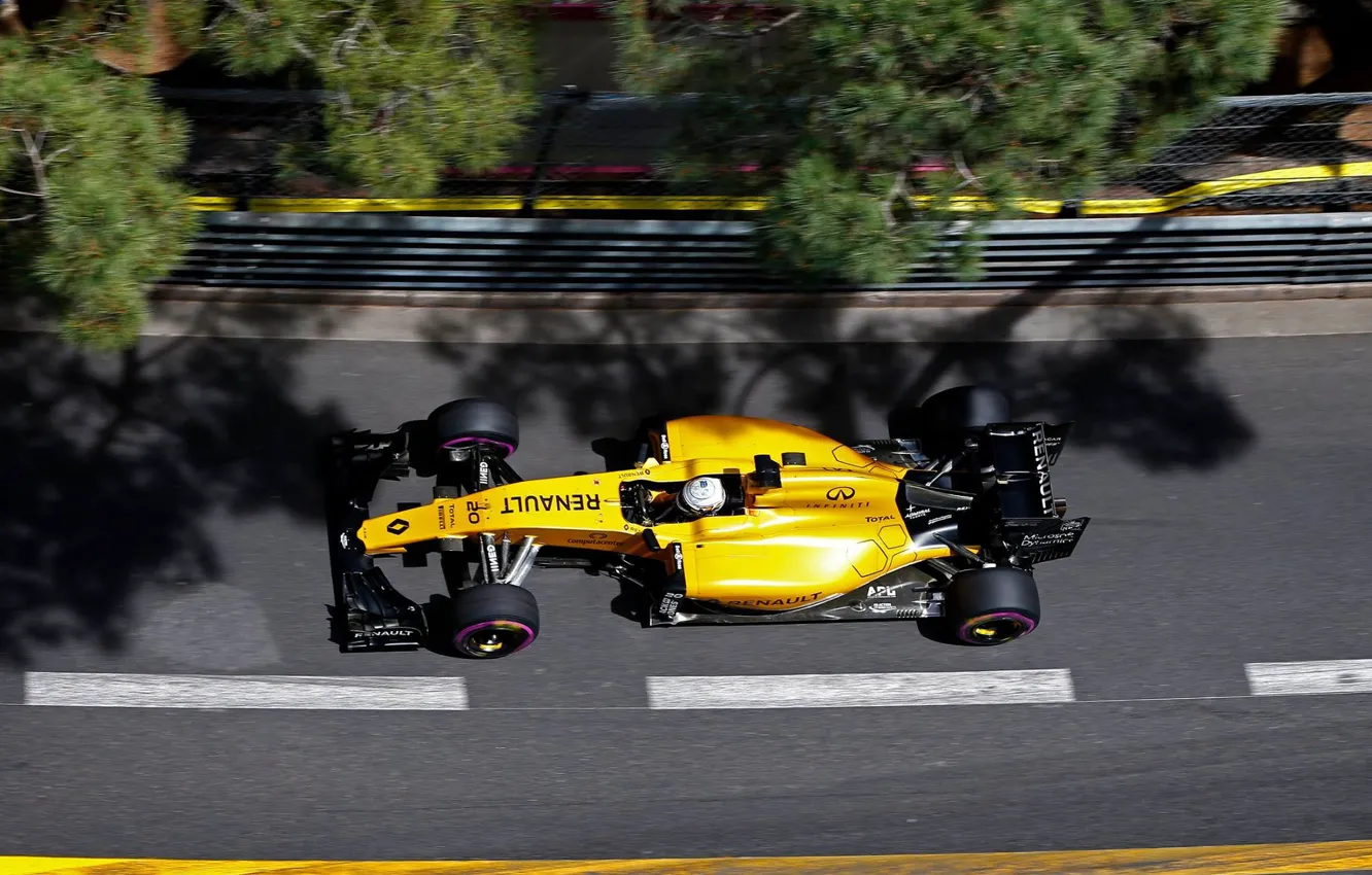 Фото обои сверху, Renault, Рено, Formula 1, Team, Monte Carlo, Magnussen