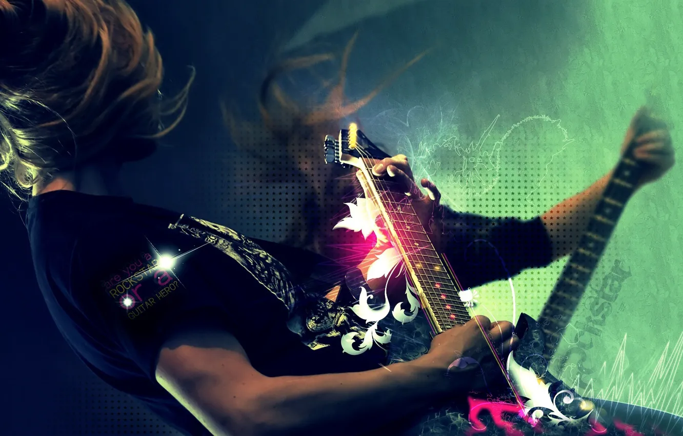Фото обои guitar, rock, rockstar