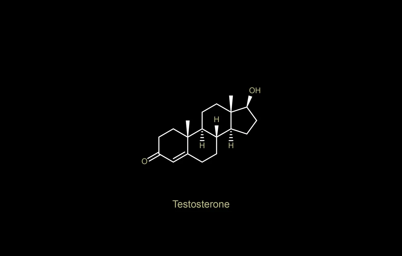 Фото обои minimalism, oxygen, chemistry, black background, science, simple background, Testosterone, chemical structures