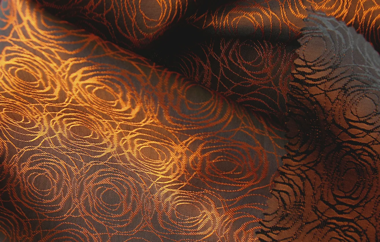 Фото обои узоры, текстура, ткань, коричневая, золотая