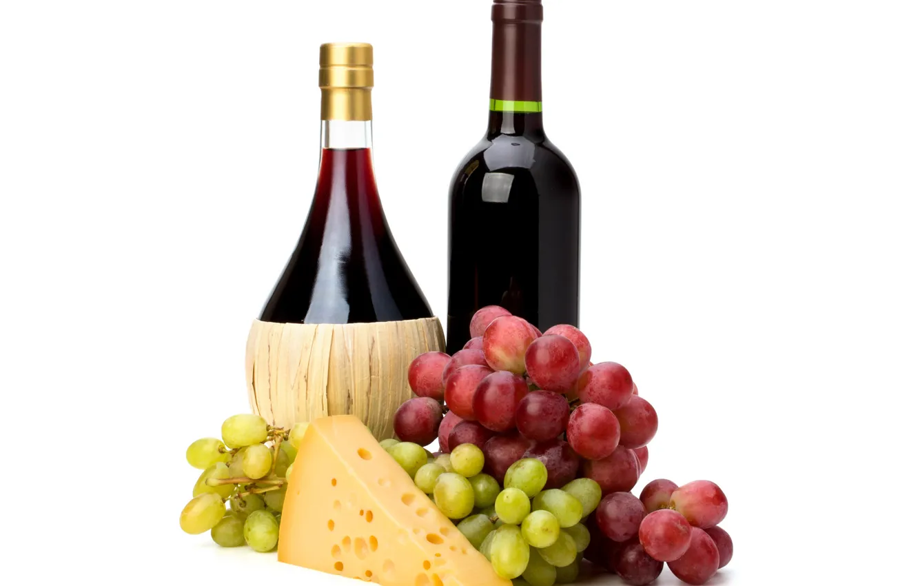 Фото обои вино, красное, бутылка, сыр, виноград, wine, grapes, cheese