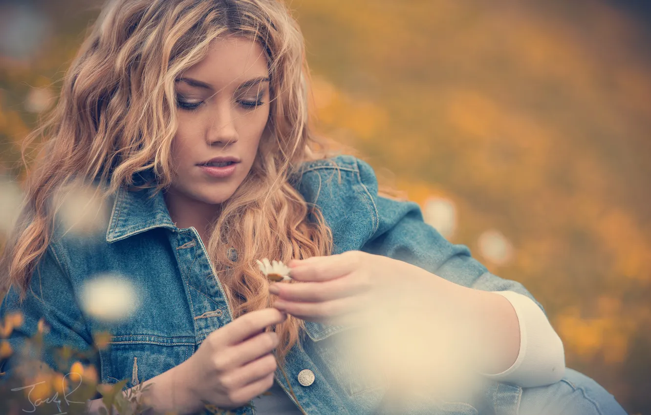 Фото обои взгляд, девушка, фон