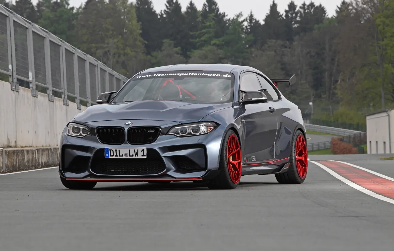 Фото обои BMW, Grey, Lightweight Performance, M2 CSR