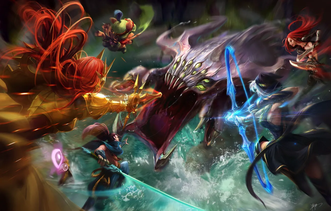 Фото обои игра, борьба, арт, событие, League of Legends