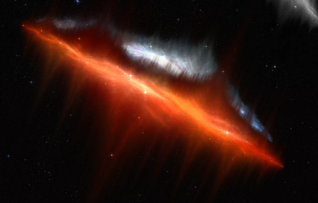 Фото обои Звезды, Туманность, Red, Сияние, Saphirefenix, Nebulae