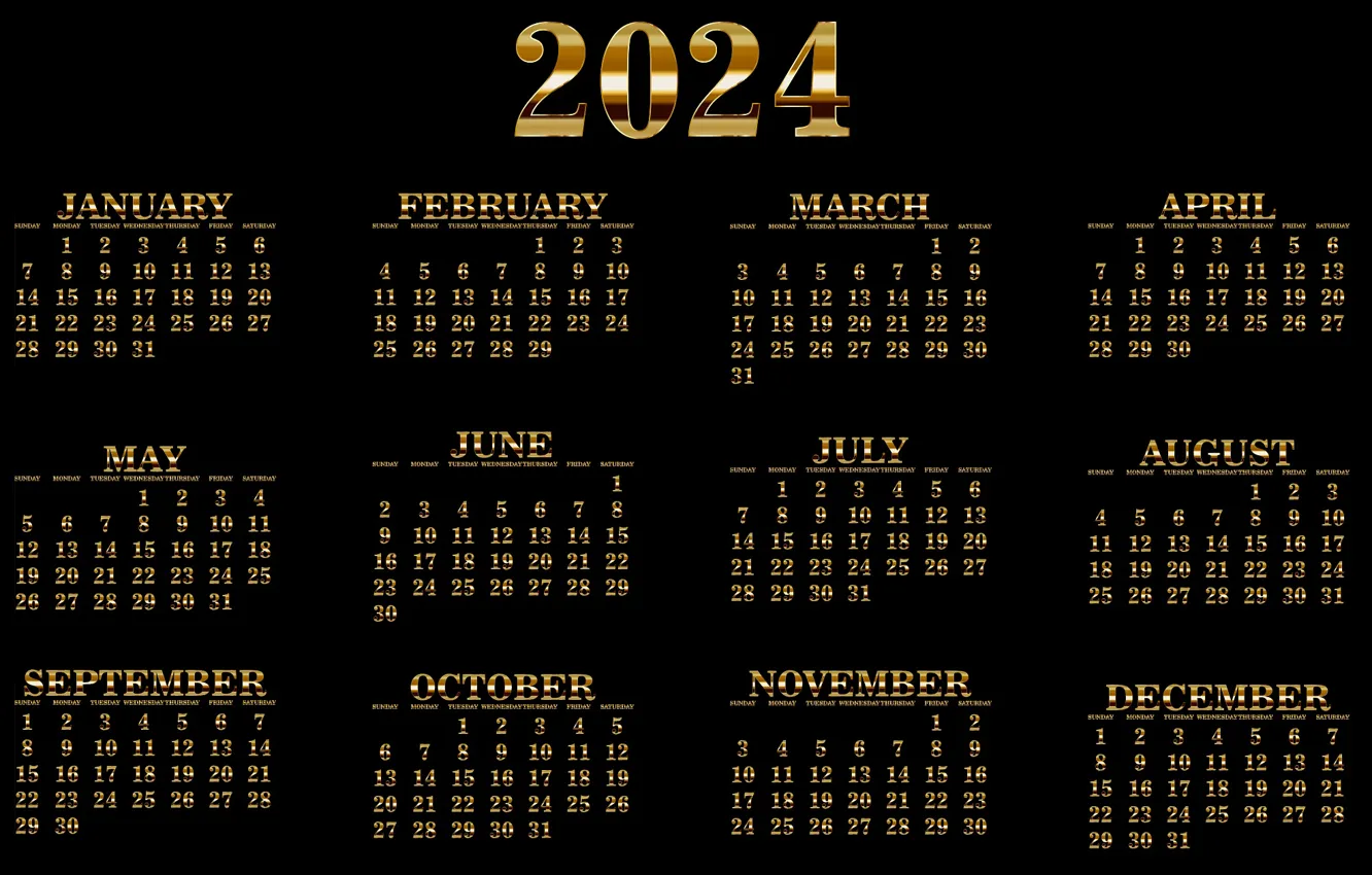 Календарь 2025 год на черном фоне Vector Calendar 2020 Year. Week Starts from Sunday Stock Vector Illustration o