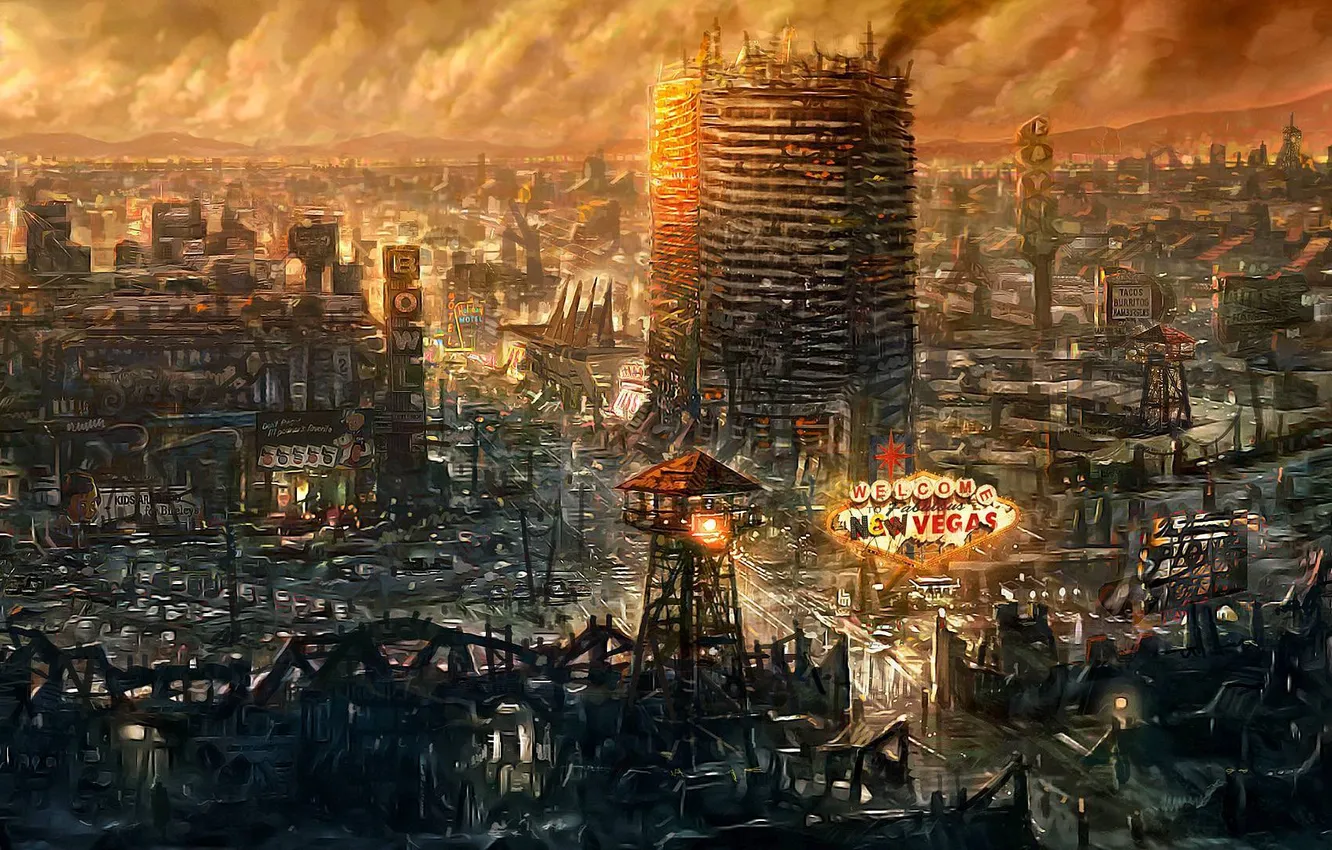 Фото обои город, игра, арт, Вегас