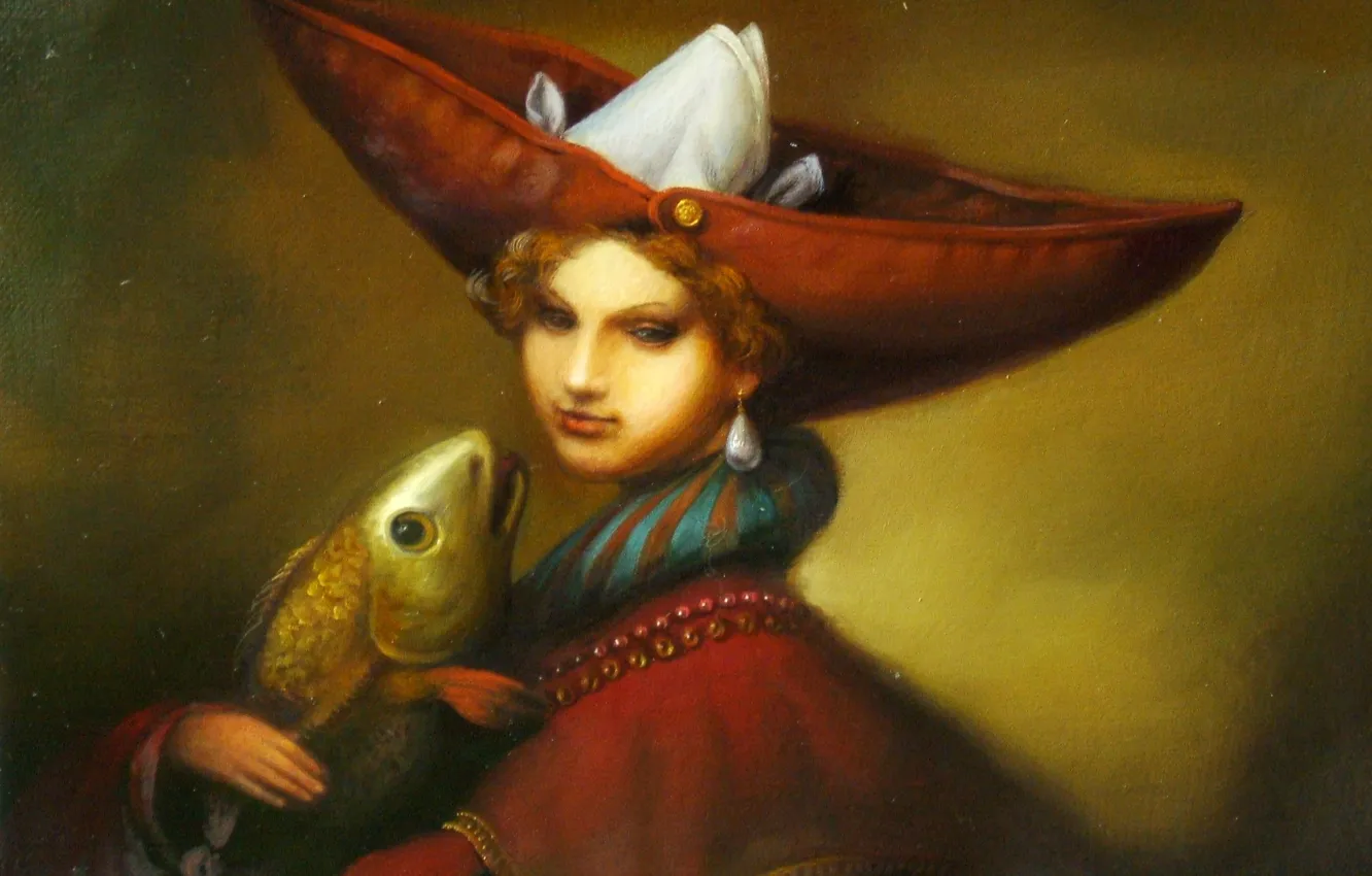Фото обои рыба, Сюрреализм, Лазарев И.А, Женщина Фрейда