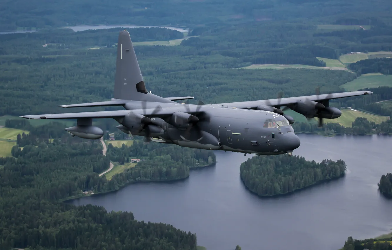 Фото обои самолёт, военно-транспортный, Super Hercules, C-130J