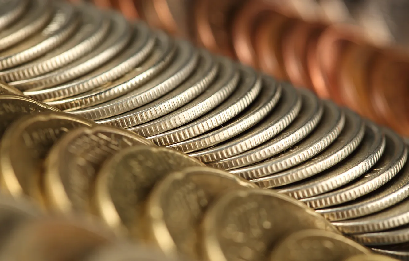 Фото обои metal, money, coins