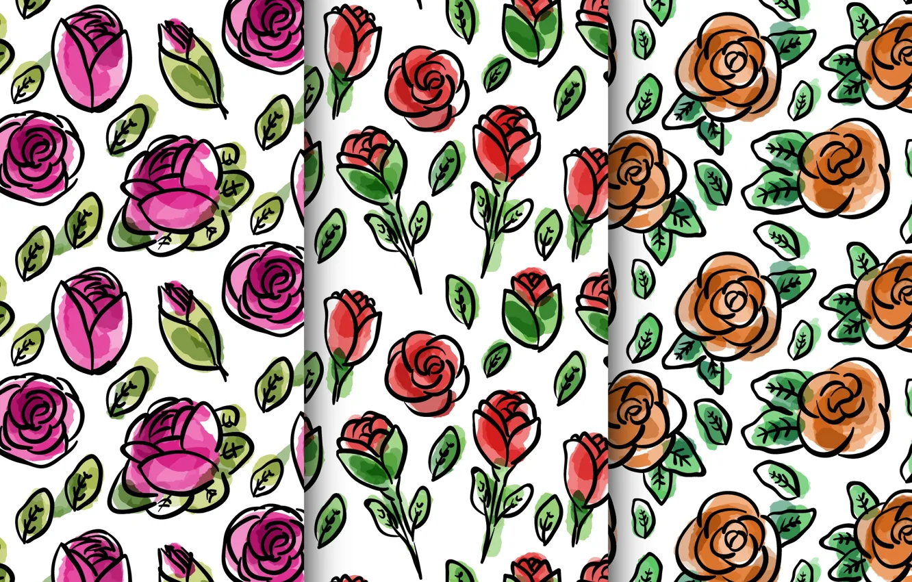 Фото обои белый, фон, розы, текстура, бутоны, roses, Patterns