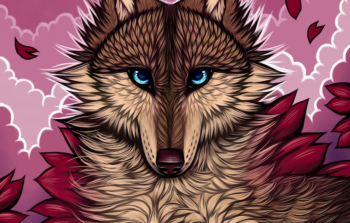 Фото обои взгляд, волк, myarukawolf, by myarukawolf