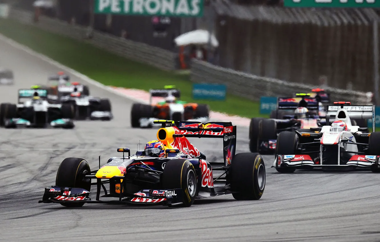 Фото обои Фото, Гонка, Трасса, Formula-1, Red Bull, 2011, Марк Уэббер, RB7