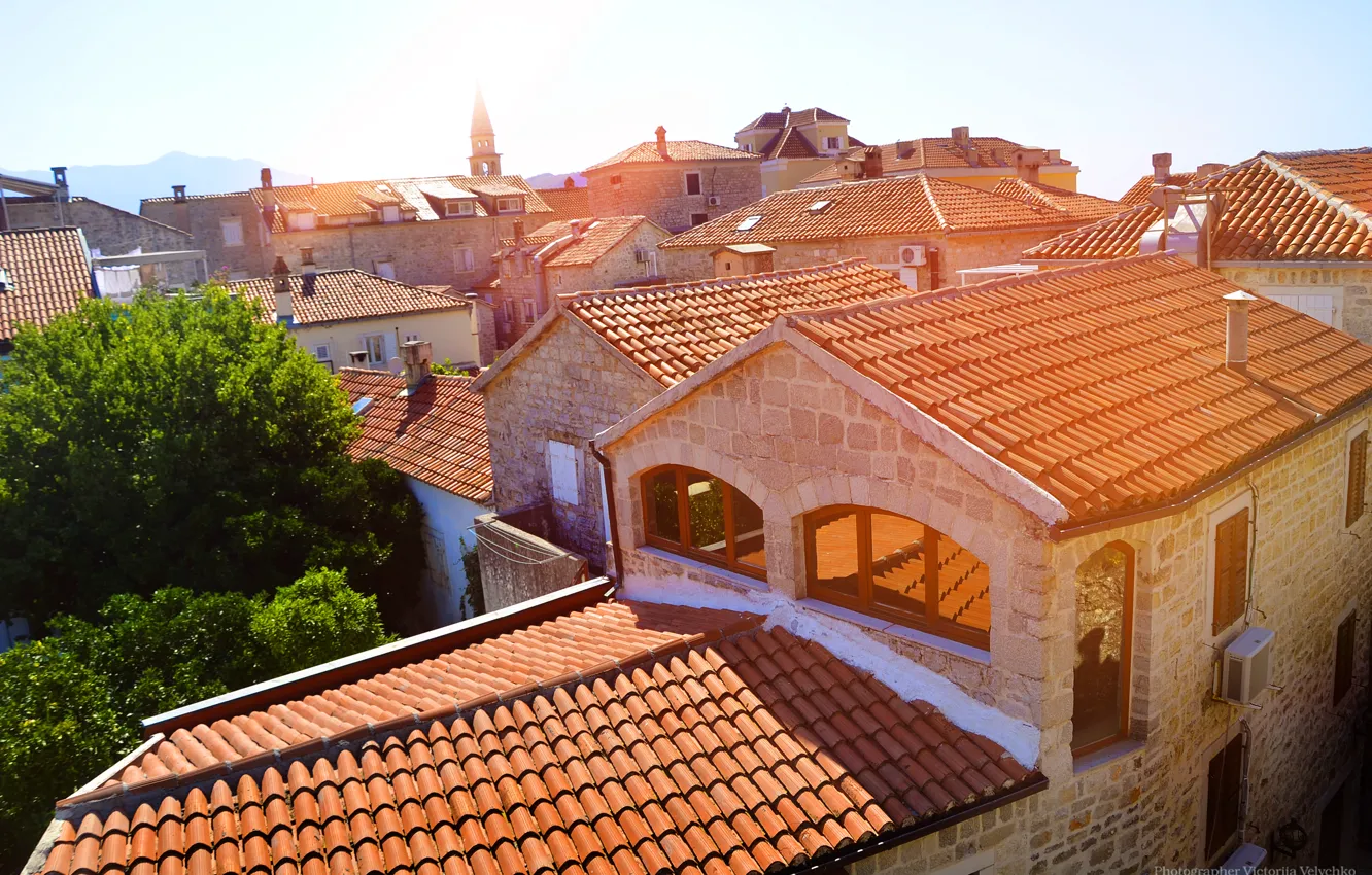 Фото обои город, окна, красота, крыши, montenegro, будва