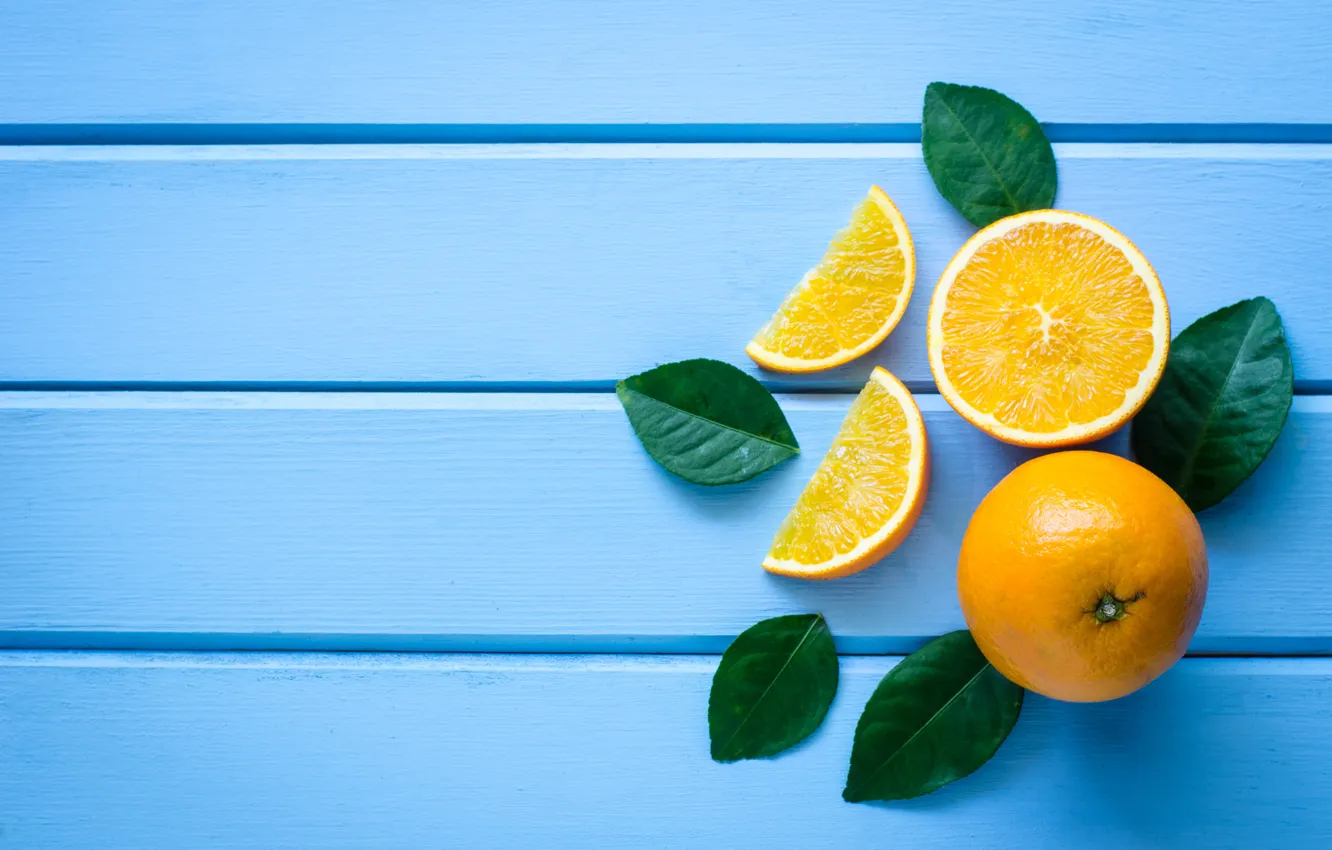 Фото обои листья, фон, апельсин, цитрус
