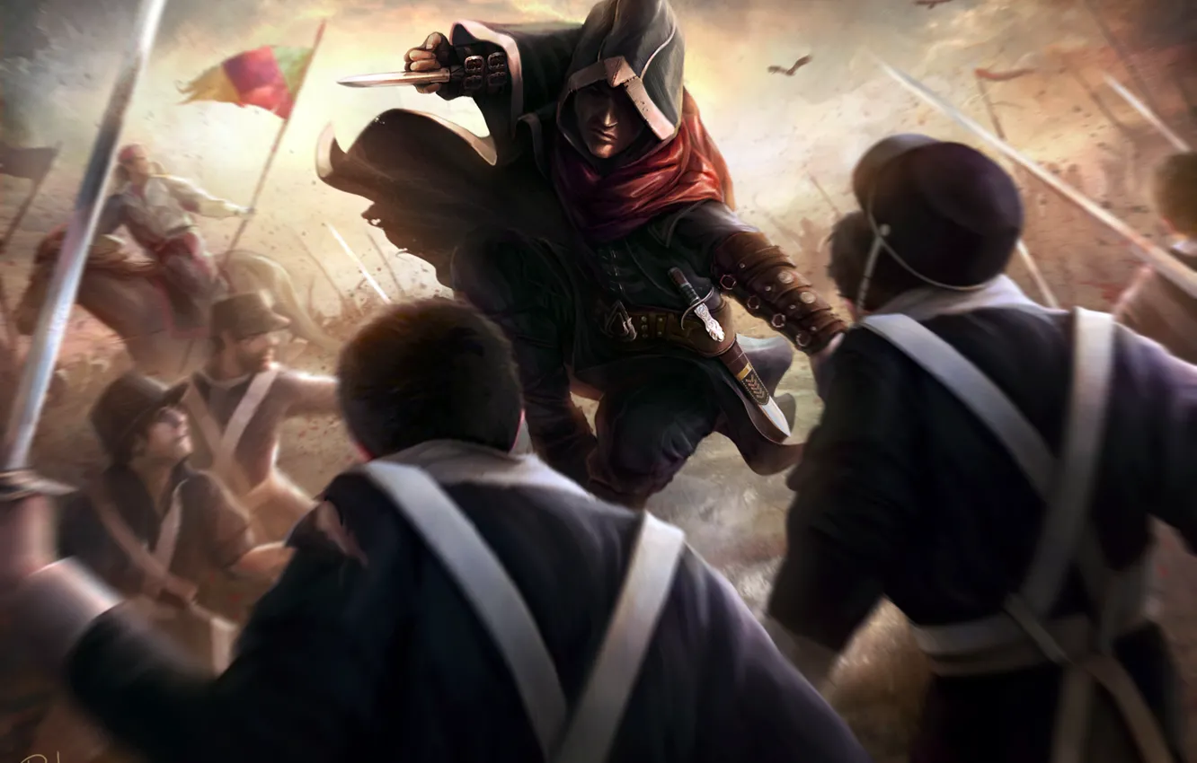 Фото обои война, солдаты, ассасин, Assassin's Creed