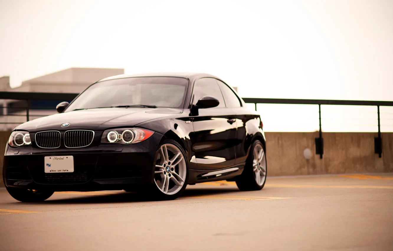 Фото обои City, black, cars, auto, Bmw, wallpapers, 135i, wallpapers auto