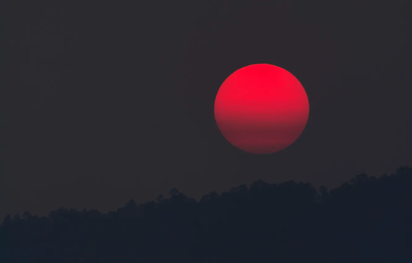 Фото обои ночь, темный фон, night, красный круг, dark background, red circle, багровая луна, Pedro Figueras
