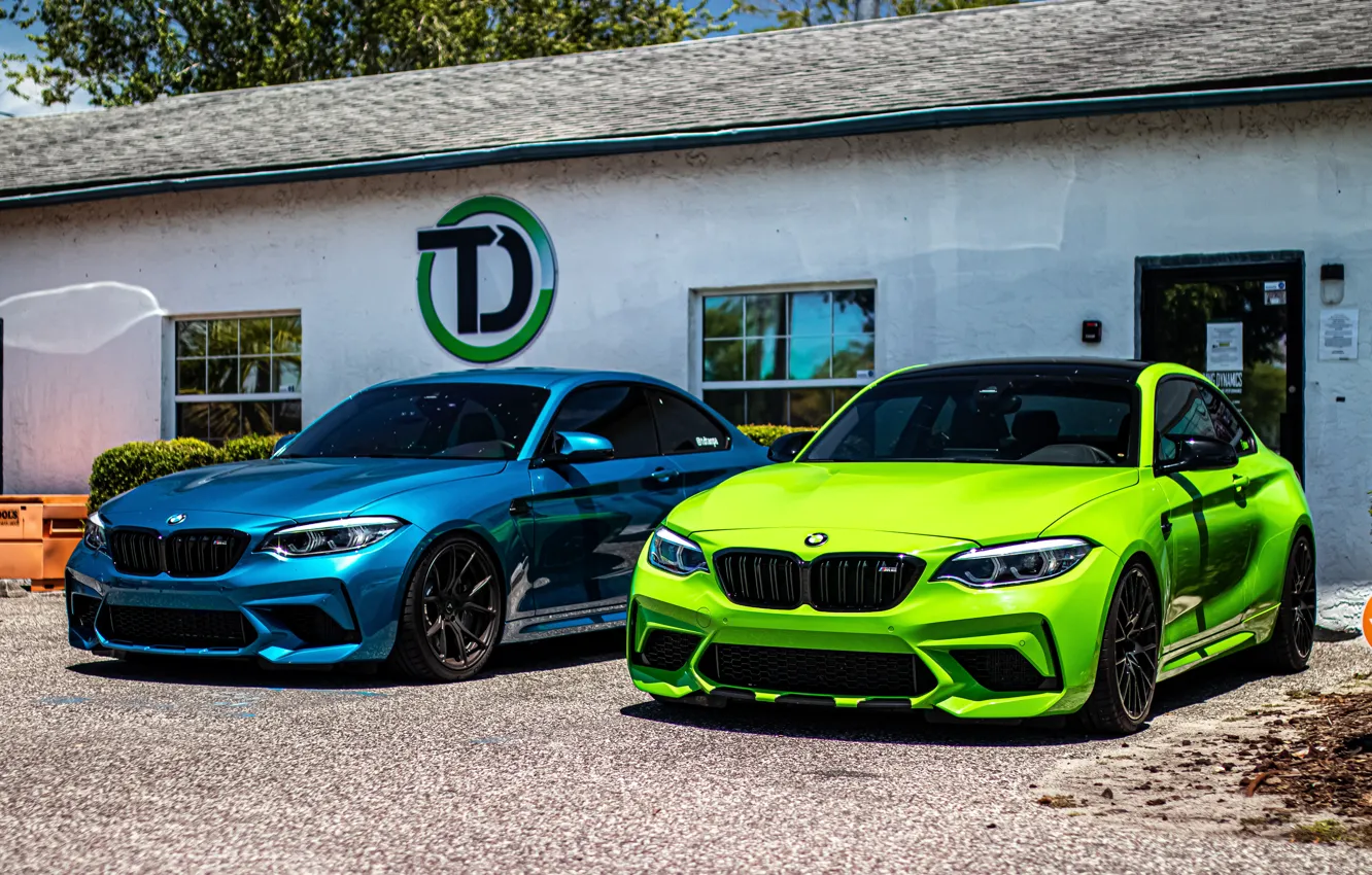 Фото обои BMW, Blue, Yellow, F87, Duet