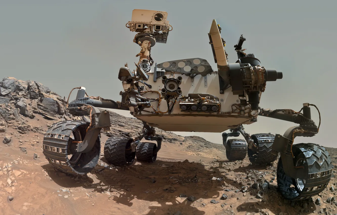 Фото обои Марс, марсоход, Curiosity, Кьюриосити