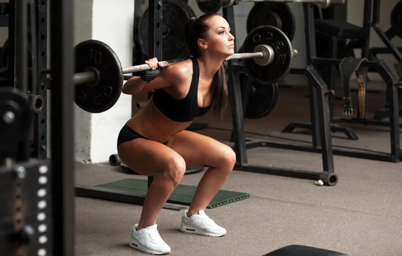 Фото обои gym, weights, squats