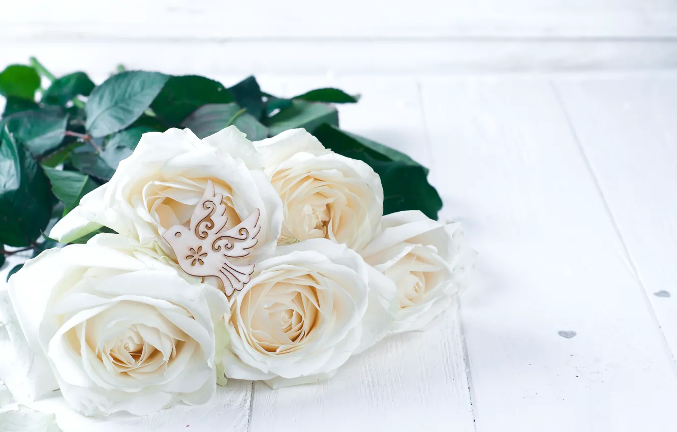 Фото обои розы, букет, white, белые, flowers, roses