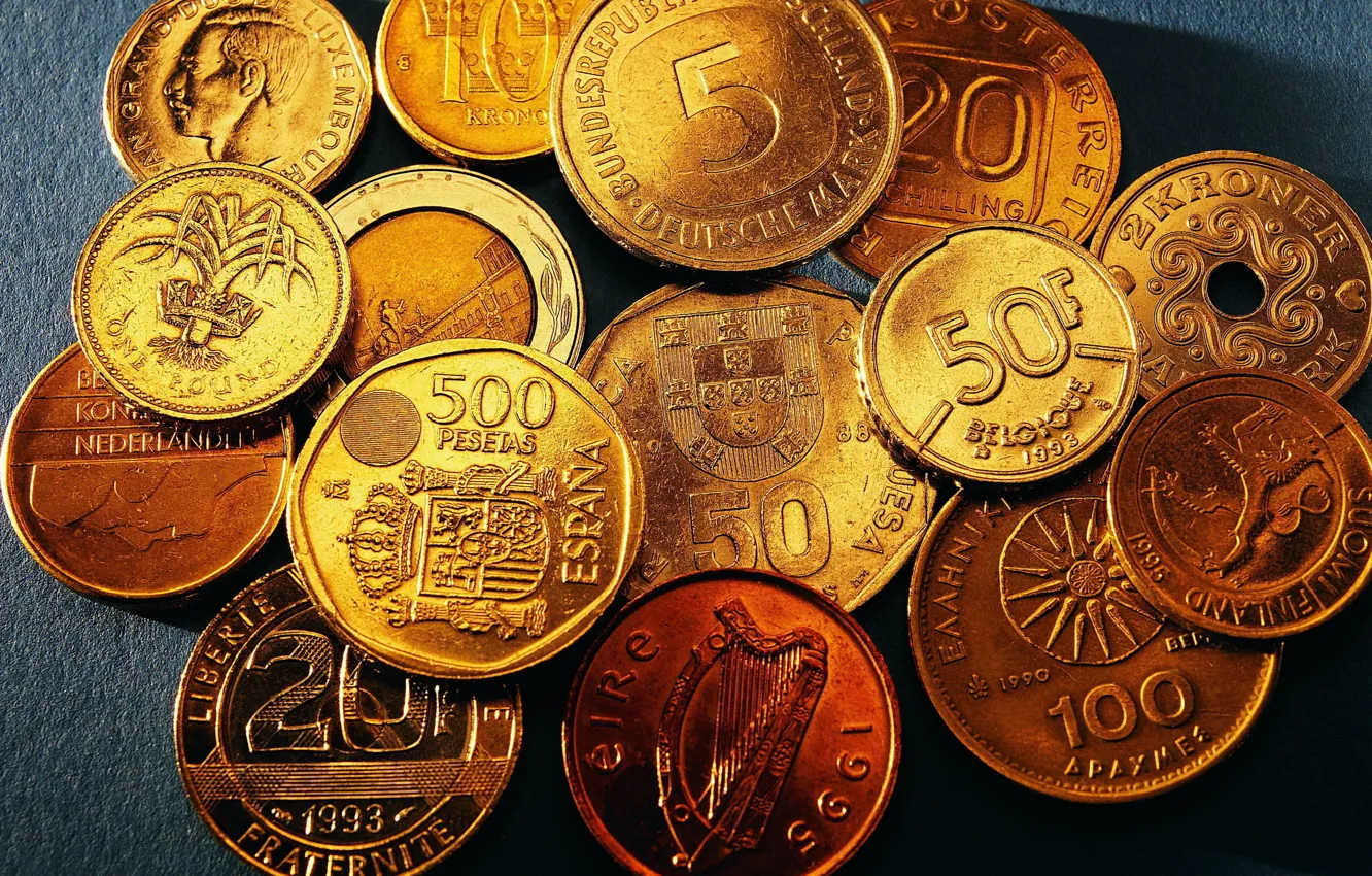 Фото обои gold, coins, many