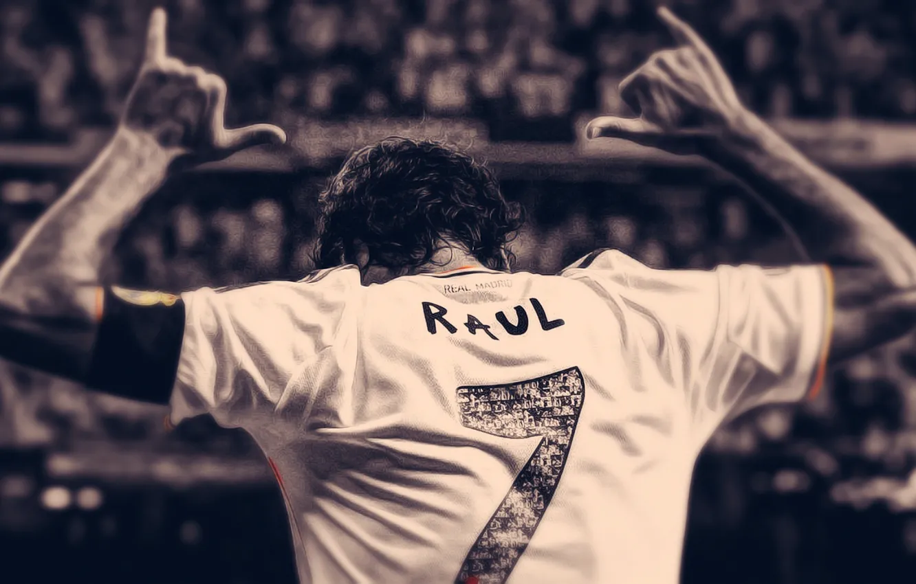 Фото обои Спорт, Футбол, Семь, Номер, Реал Мадрид, Real Madrid, Легенда, Рауль