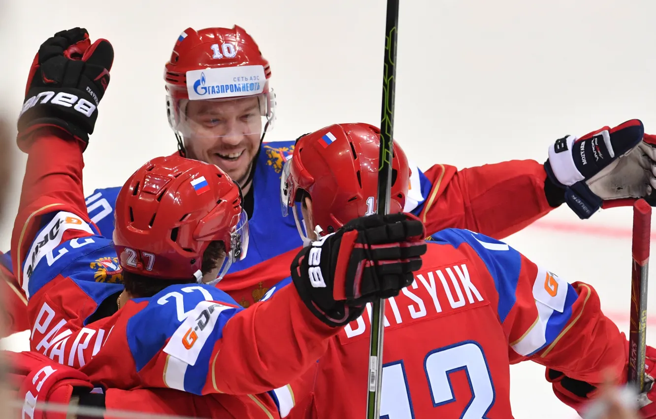 Фото обои радость, Россия, хоккей, Russia, русские, сборная, hockey, Ice hockey world championship
