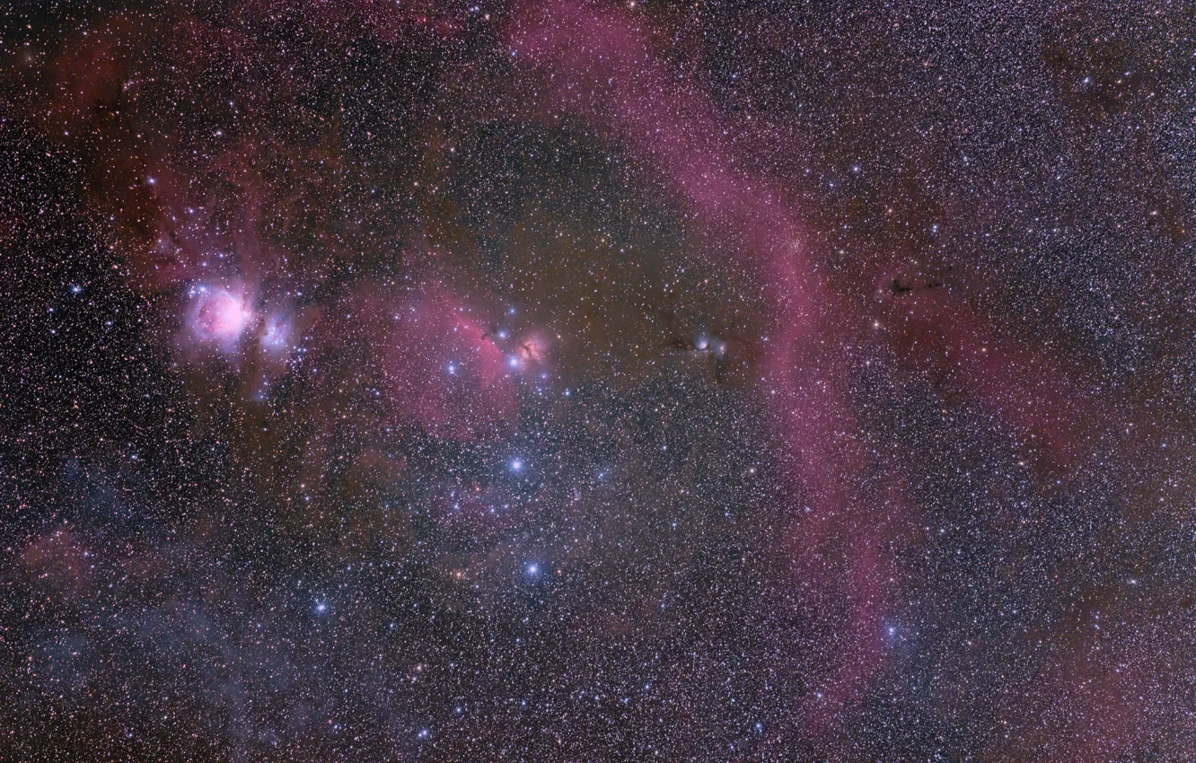 Фото обои космос, звезды, туманность Ориона