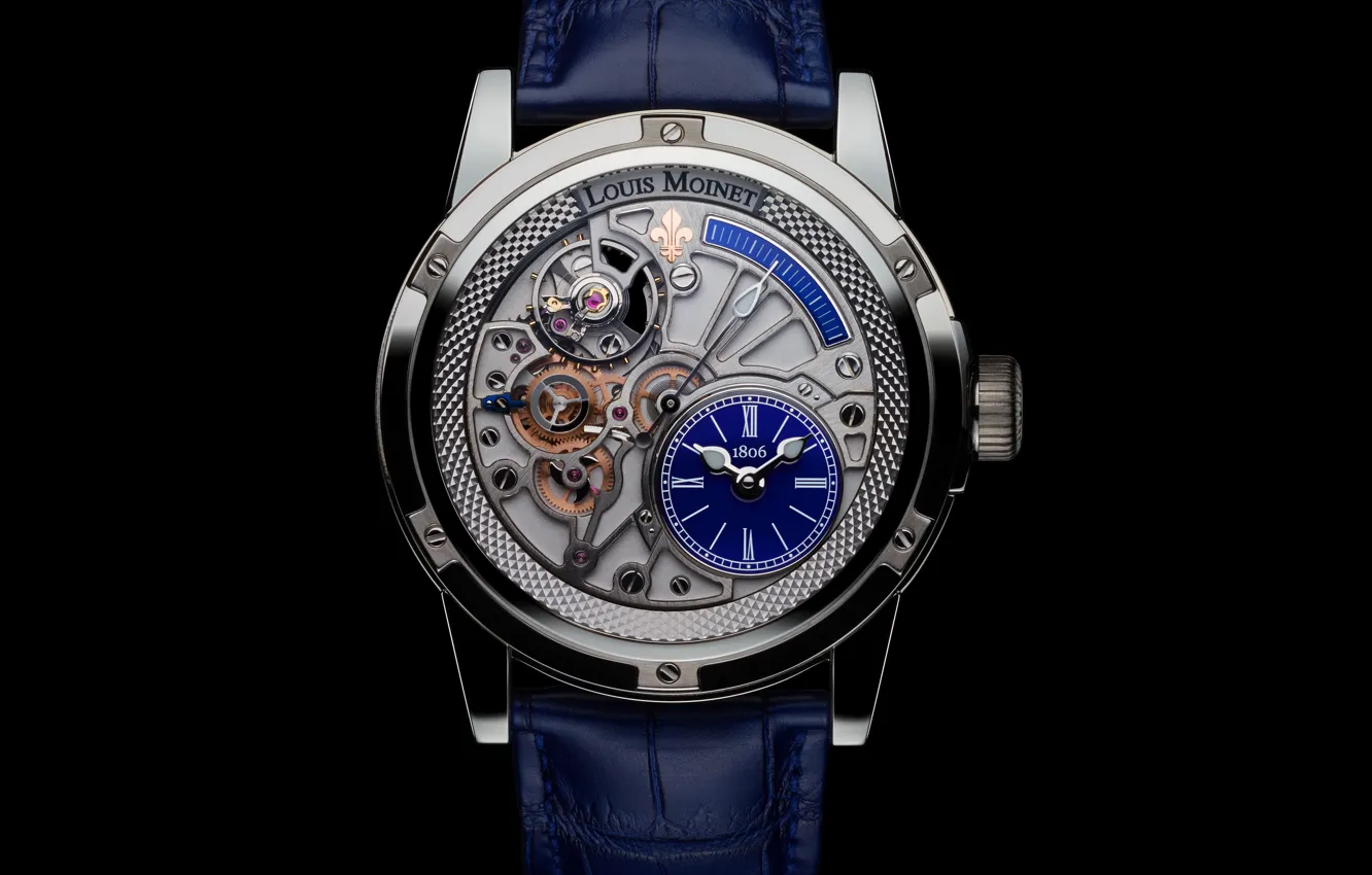 Фото обои blue, Watch, Louis Moinet, Tempograph