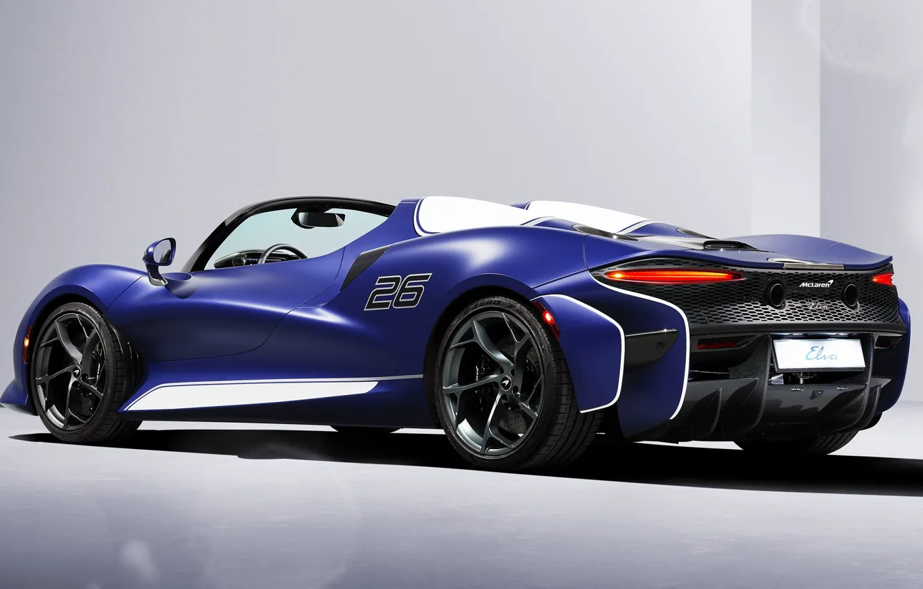 Фото обои convertible, luxury, super car, technology, exterior, 2021, light background, McLaren Elva