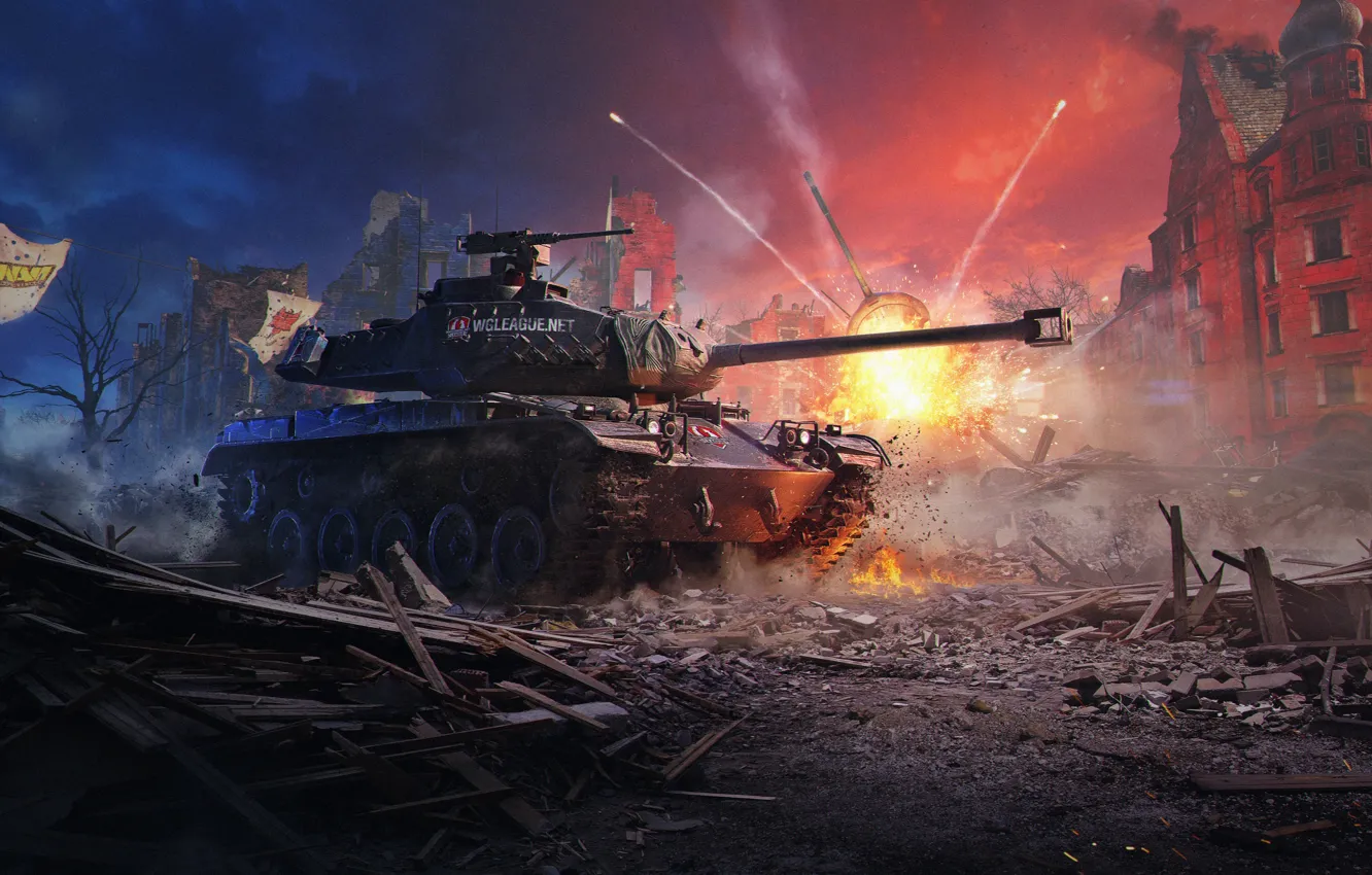 Фото обои Бульдог, WoT, World of Tanks, Мир Танков, Wargaming Net, M 41 90 GF, Немецкий Бульдог, …