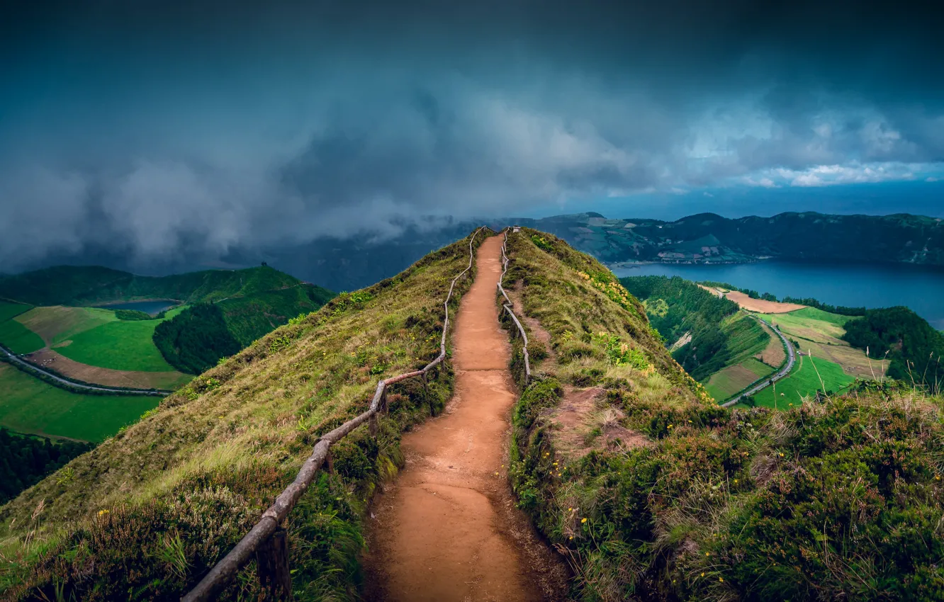 Фото обои дорога, природа, холмы