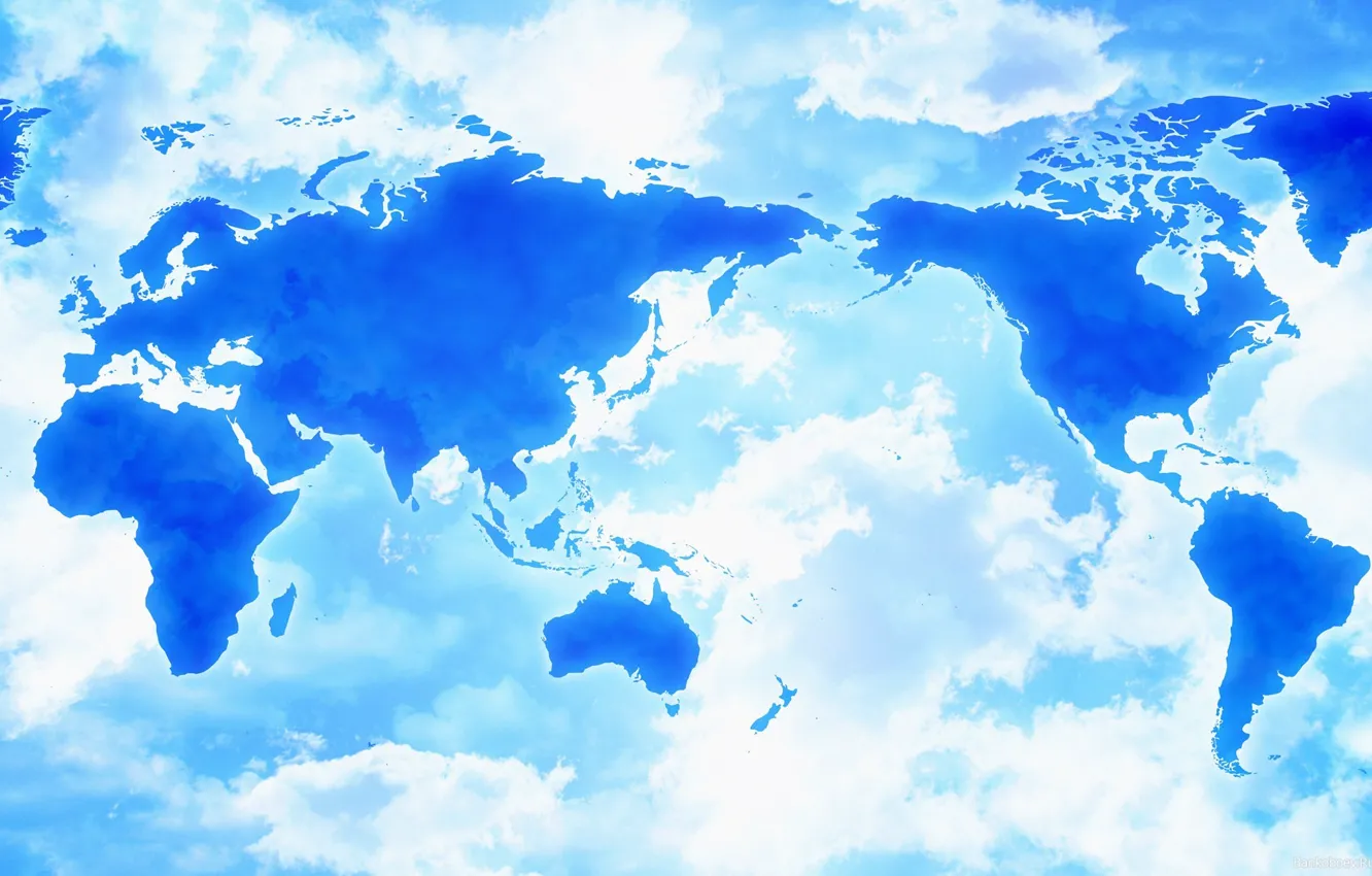 Фото обои облака, азия, карта, америка, африка