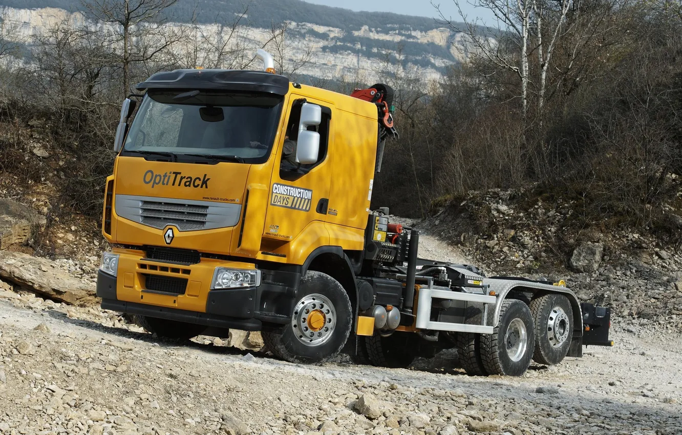 Фото обои большой, Грузовик, Renault, рено, Optitrack, Premium Lander