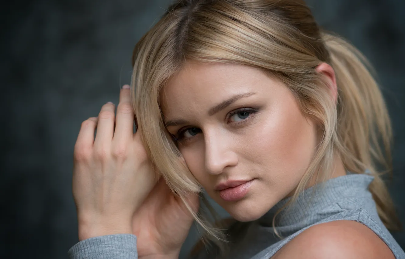 Фото обои Girl, Eyes, Blond, Sight