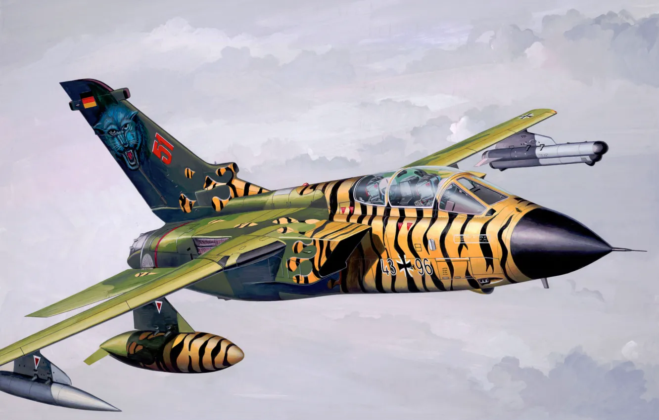 Фото обои art, airplane, painting, aviation, jet, Panavia Tornado