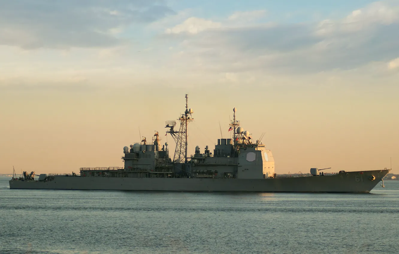 Фото обои ВМС США, ракетный крейсер, USS Monterey, CG-61