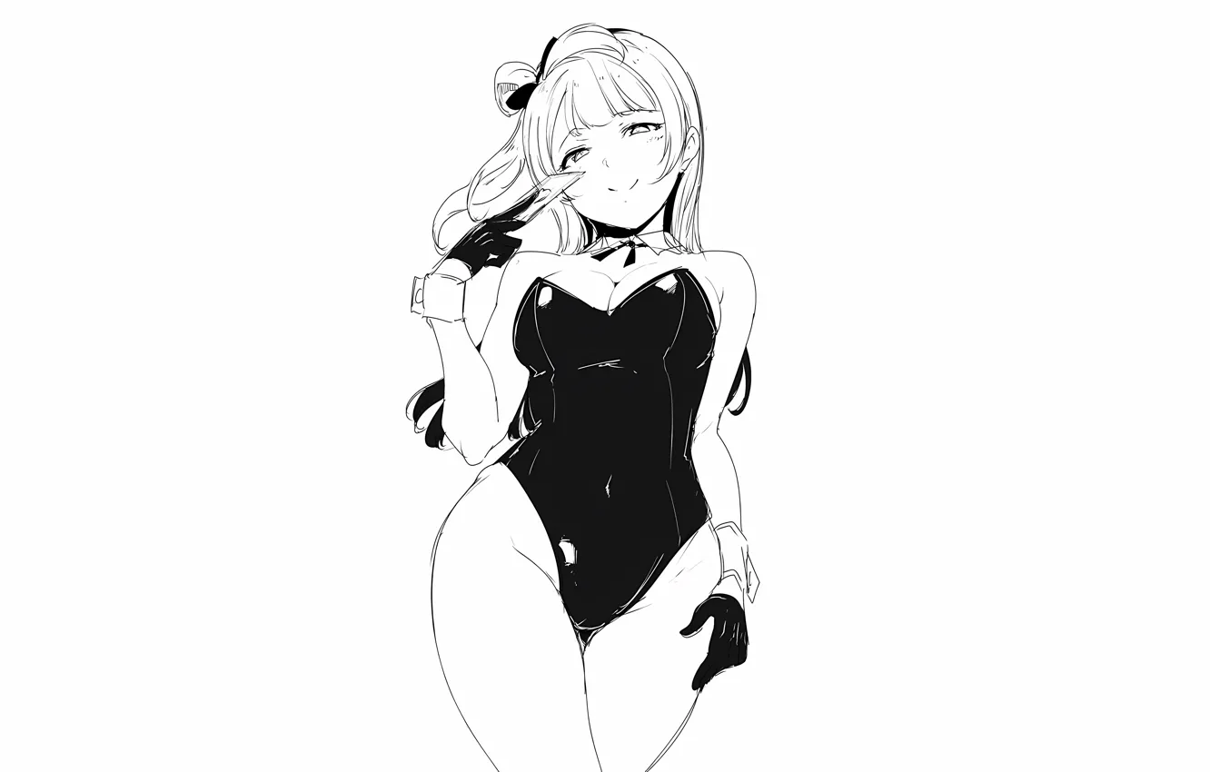 Фото обои girl, sexy, cleavage, long hair, boobs, anime, beautiful, pretty