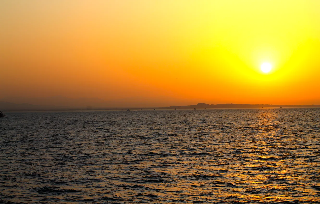 Фото обои Закат, Море, Лето, Египет, Пески