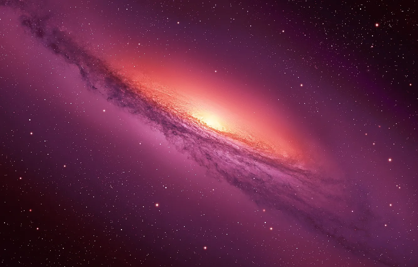 Фото обои Purple, Stars, Space, Galaxy