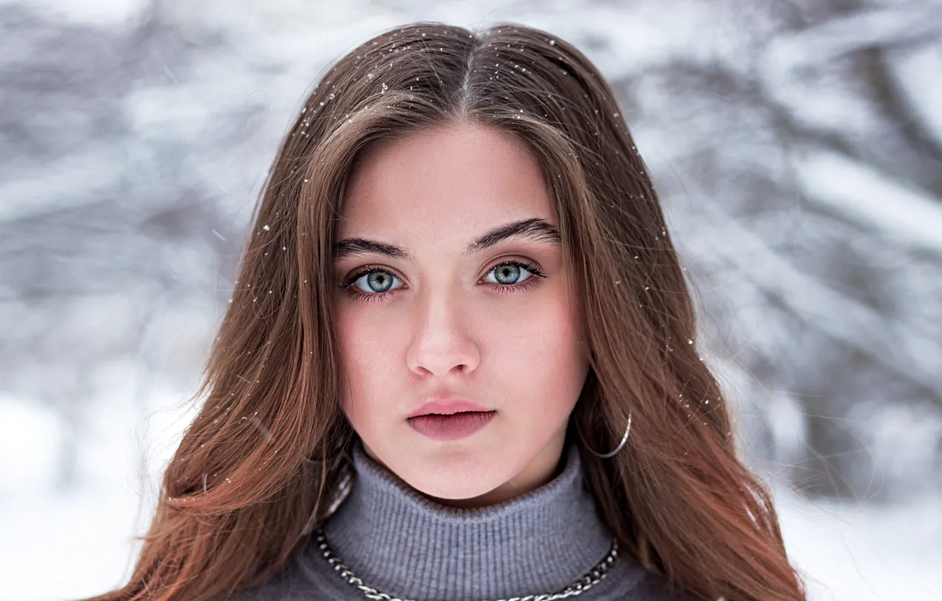 Фото обои взгляд, портрет, eyes, pretty, lips, Lika Neustroeva, Илья Карасев, Лика Неустроева