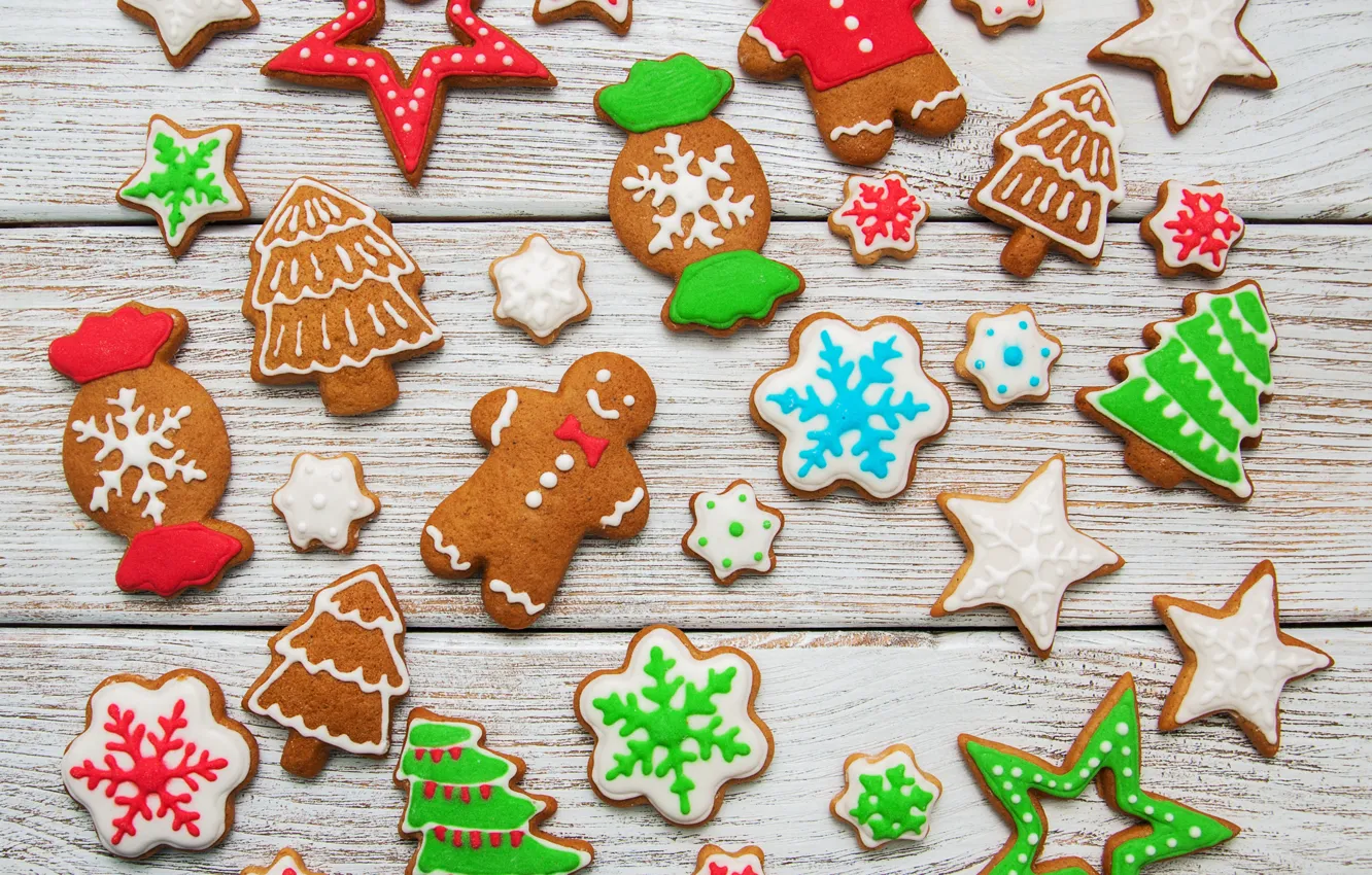 Фото обои украшения, Новый Год, Рождество, christmas, wood, merry, cookies, decoration